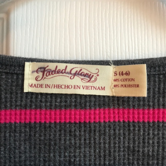 Striped Grey & Pink Faded Glory Sweater Shirt - Picture 4 of 6